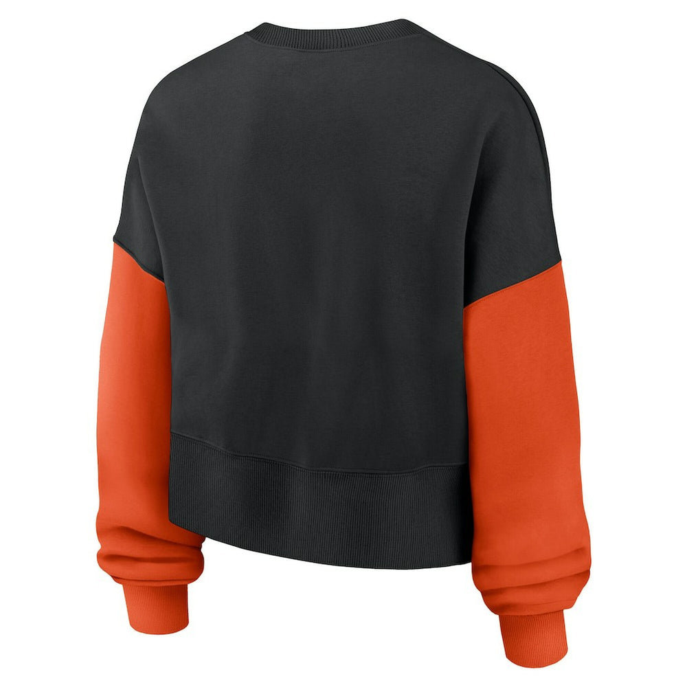 Cincinnati Bengals Women's Oversized Color-Block Pullover Sweatshirt Black - Nike