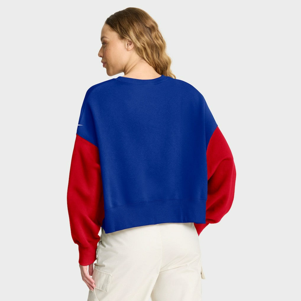 Buffalo Bills Women's Oversized Color-Block Pullover Sweatshirt Royal - Nike