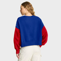 Buffalo Bills Women's Oversized Color-Block Pullover Sweatshirt Royal - Nike