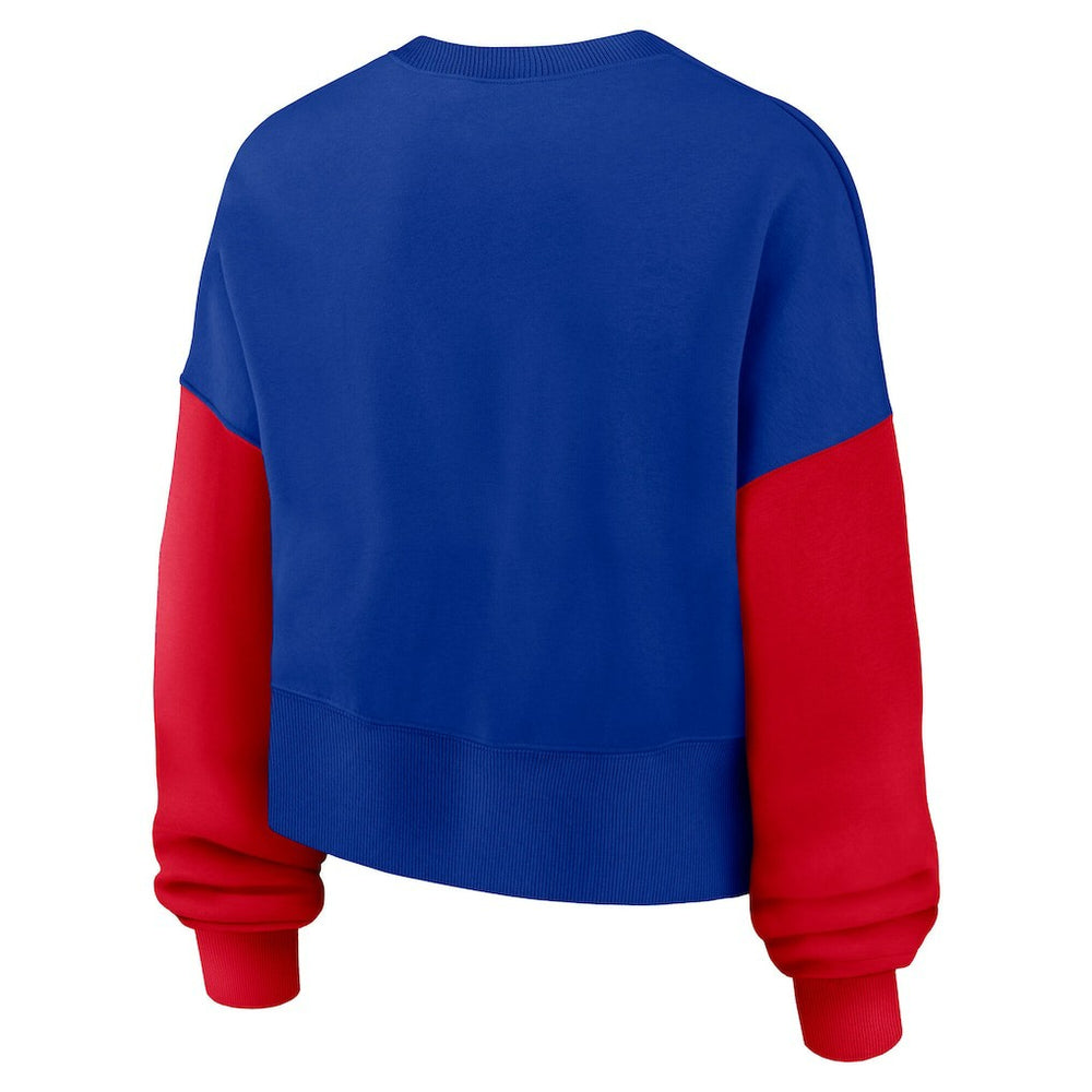 Buffalo Bills Women's Oversized Color-Block Pullover Sweatshirt Royal - Nike