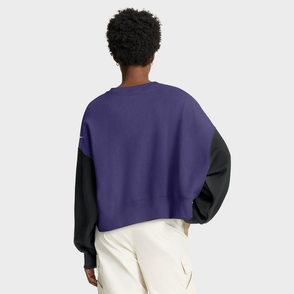 Baltimore Ravens Women's Oversized Color-Block Pullover Sweatshirt Purple - Nike
