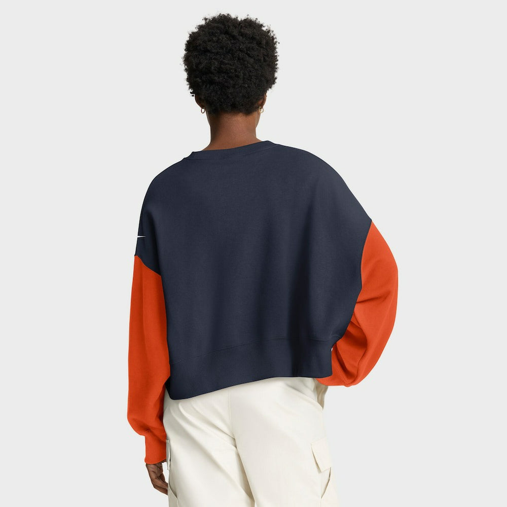 Chicago Bears Women's Oversized Color-Block Pullover Sweatshirt Navy - Nike