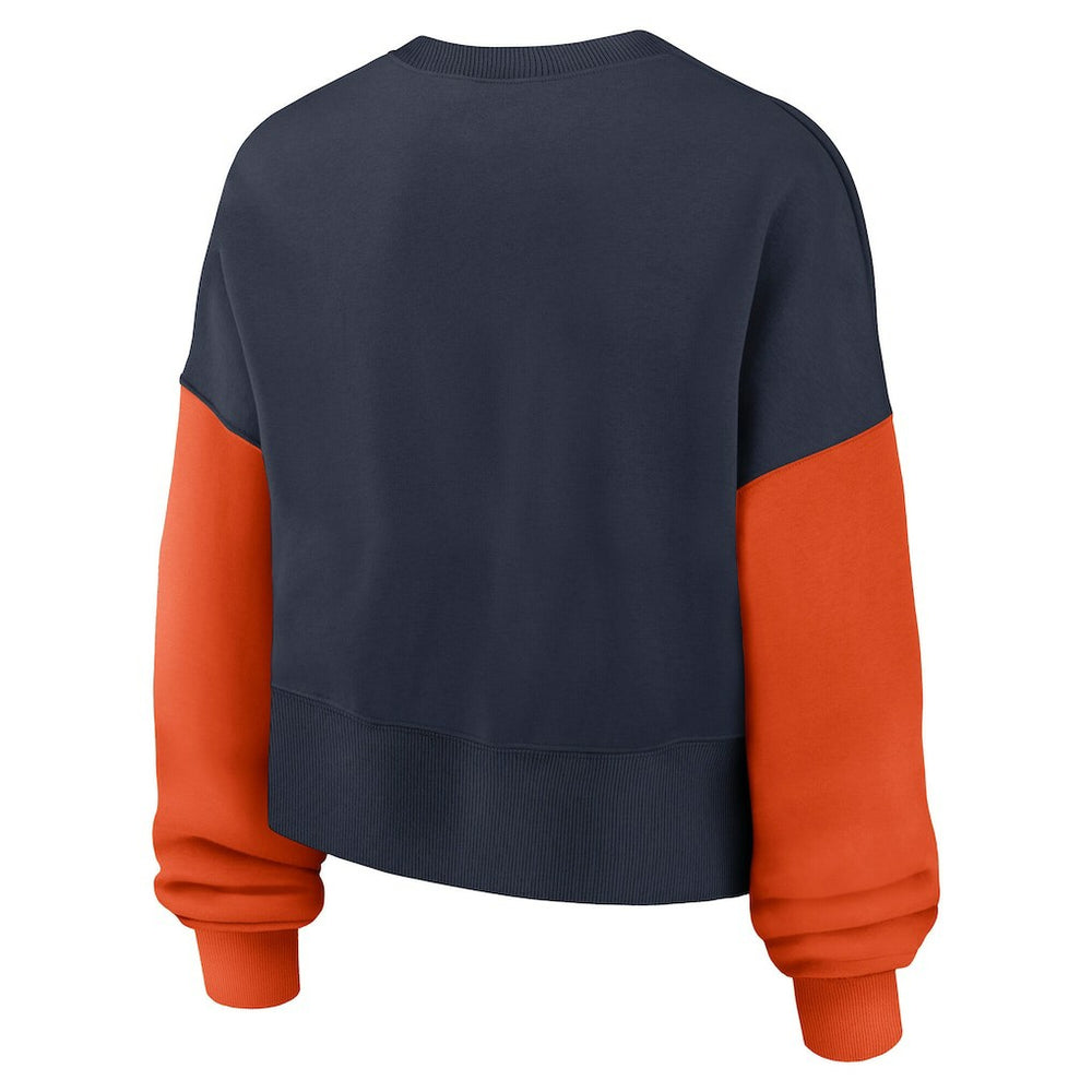 Chicago Bears Women's Oversized Color-Block Pullover Sweatshirt Navy - Nike