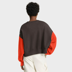 Cleveland Browns Women's Oversized Color-Block Pullover Sweatshirt Brown - Nike