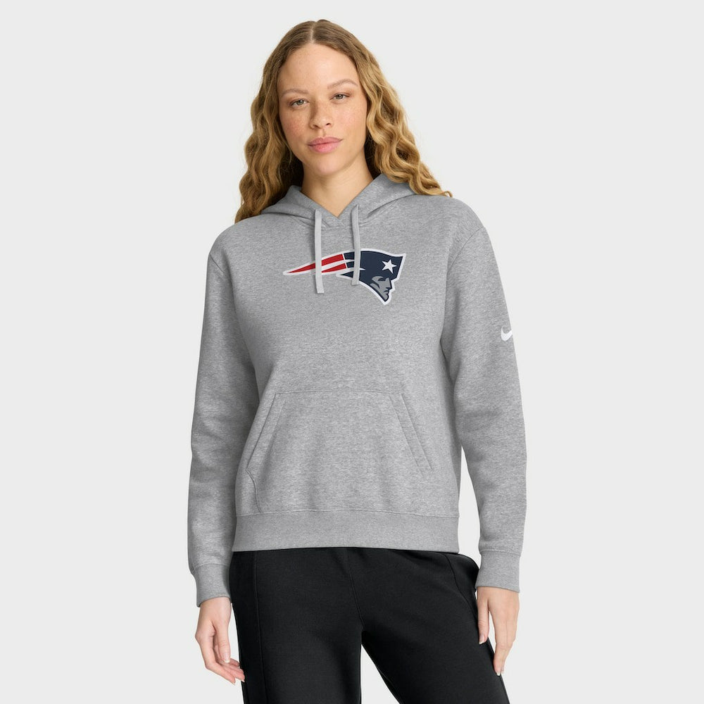 New England Patriots Women's Club Fleece Hoodie Heather Gray - Nike