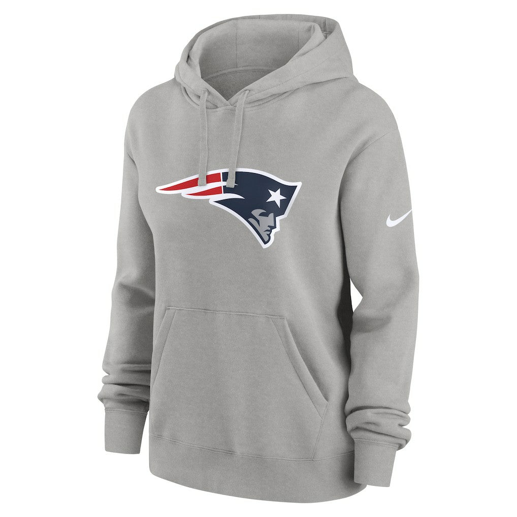 New England Patriots Women's Club Fleece Hoodie Heather Gray - Nike