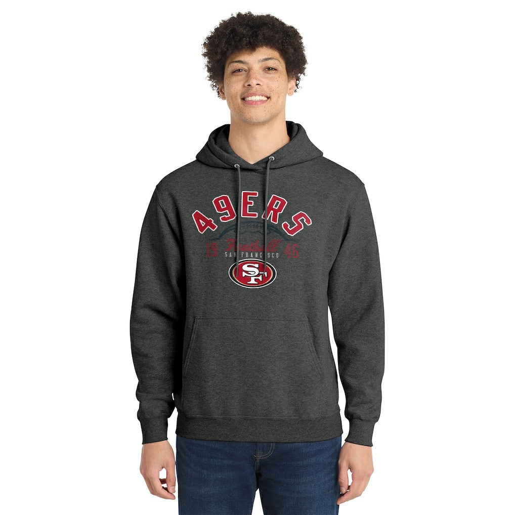 San Francisco 49ers Starter Pullover Hoodie Heather Charcoal - NFL