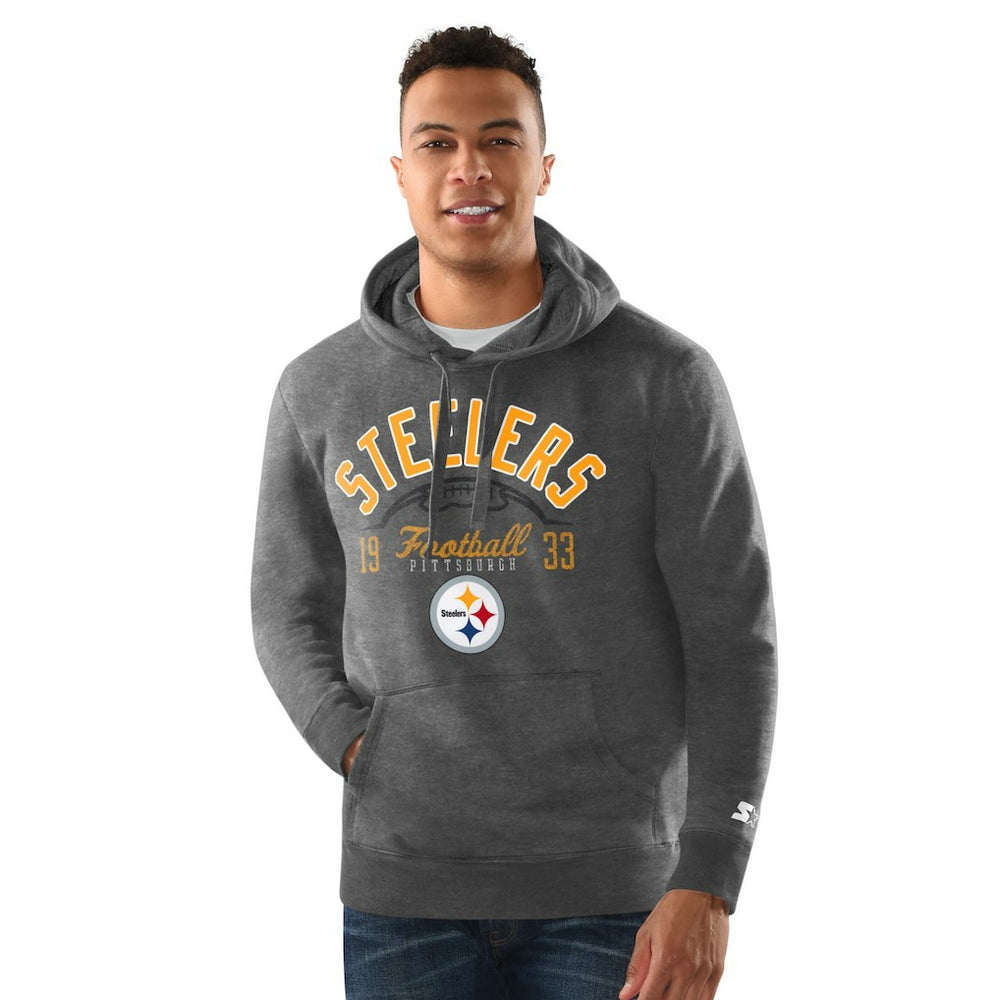 Pittsburgh Steelers Starter Pullover Hoodie Heather Gray - NFL