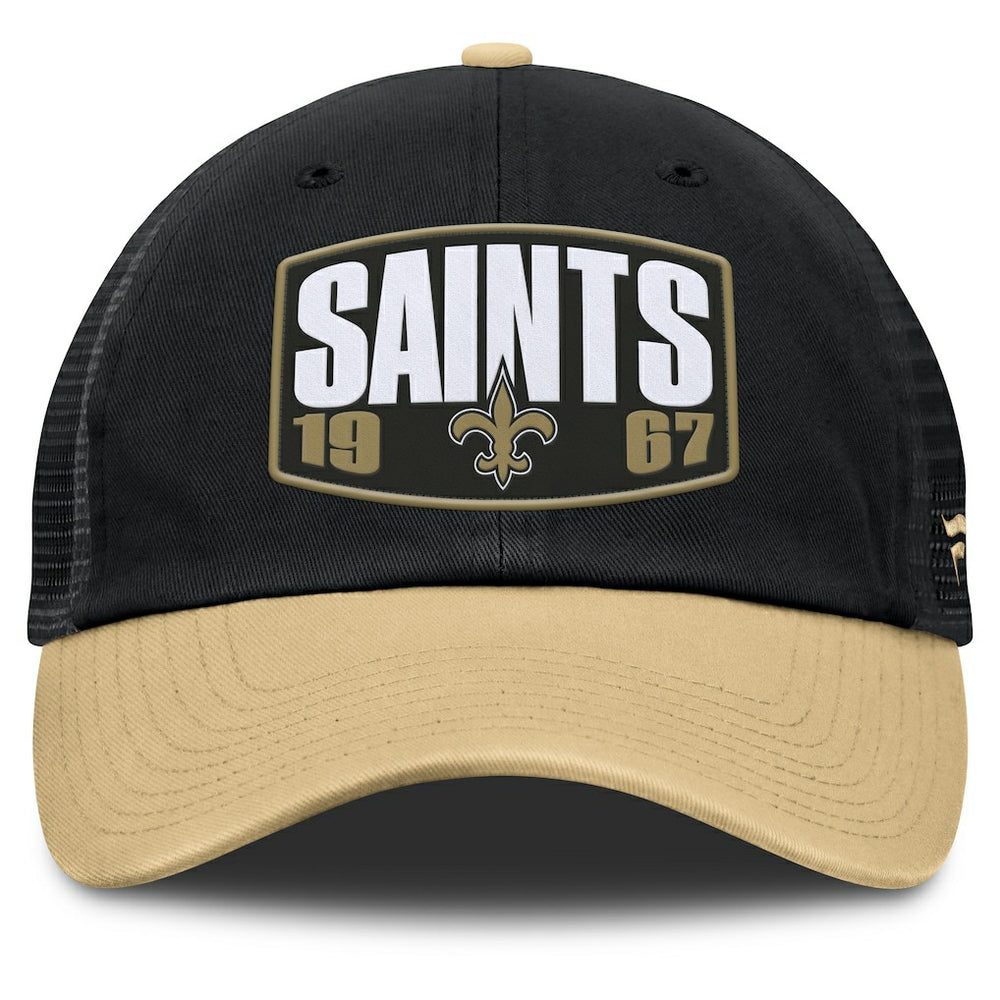New Orleans Saints Franchise Trucker Adjustable Hat Black/Gold - Fanatics