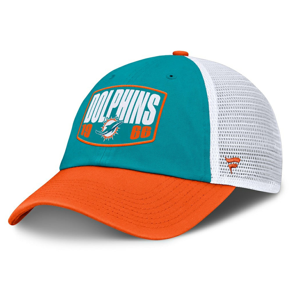 Miami Dolphins Franchise Trucker Adjustable Hat Aqua/Orange - Fanatics