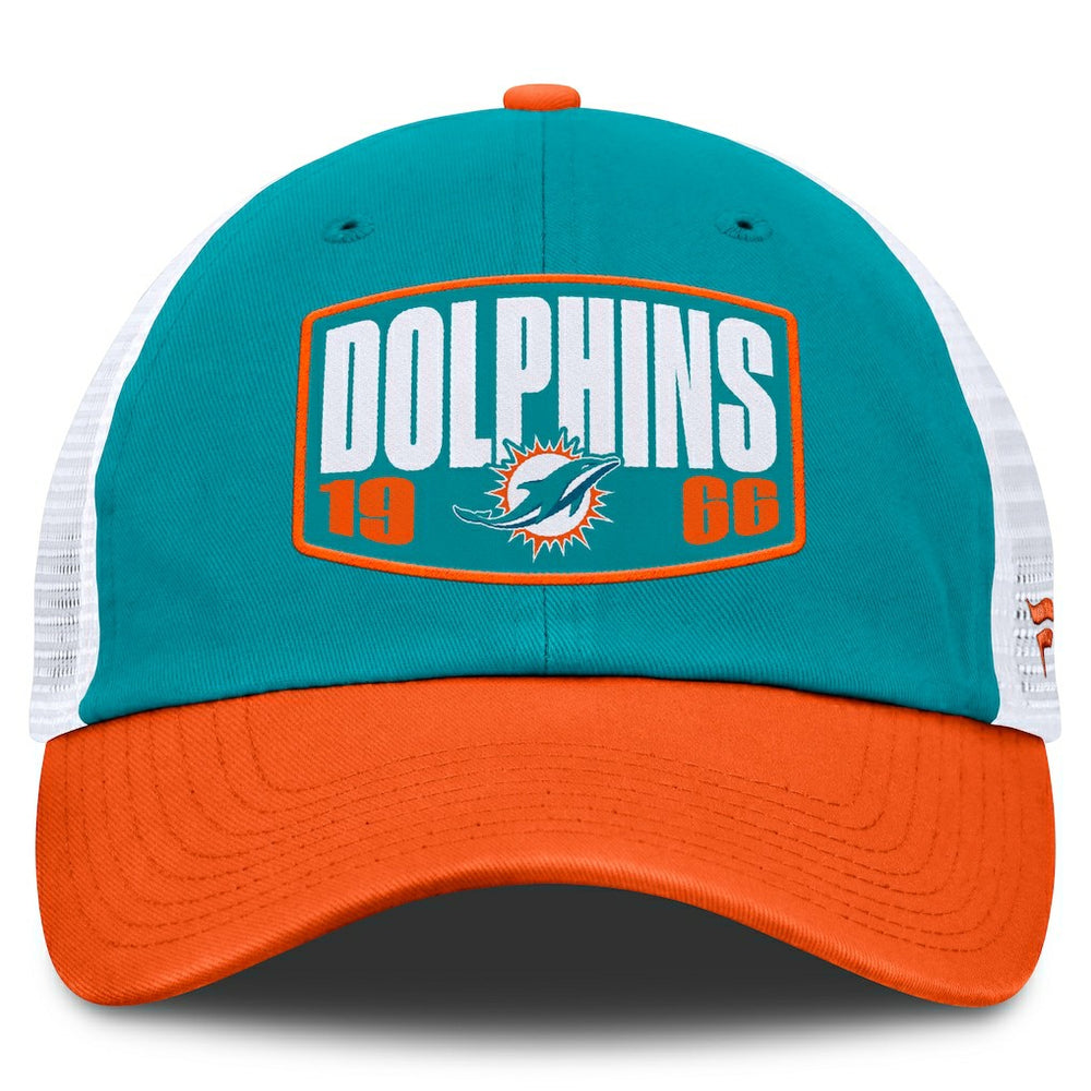 Miami Dolphins Franchise Trucker Adjustable Hat Aqua/Orange - Fanatics