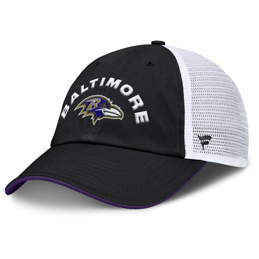 Baltimore Ravens Reverse Trucker Adjustable Hat Black/White - Fanatics