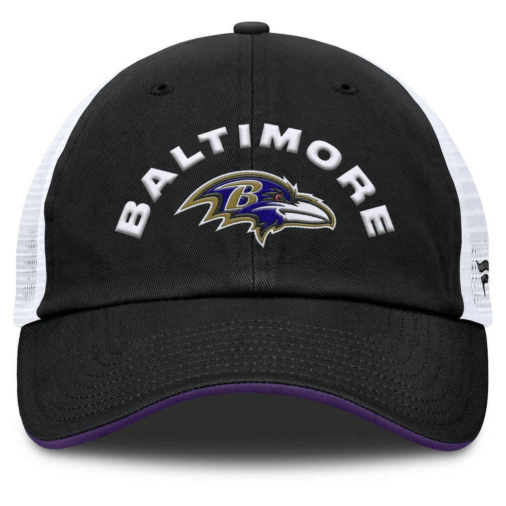 Baltimore Ravens Reverse Trucker Adjustable Hat Black/White - Fanatics