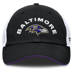 Baltimore Ravens Reverse Trucker Adjustable Hat Black/White - Fanatics