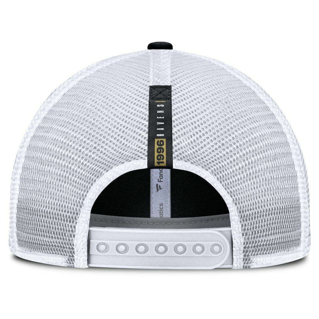 Baltimore Ravens Reverse Trucker Adjustable Hat Black/White - Fanatics