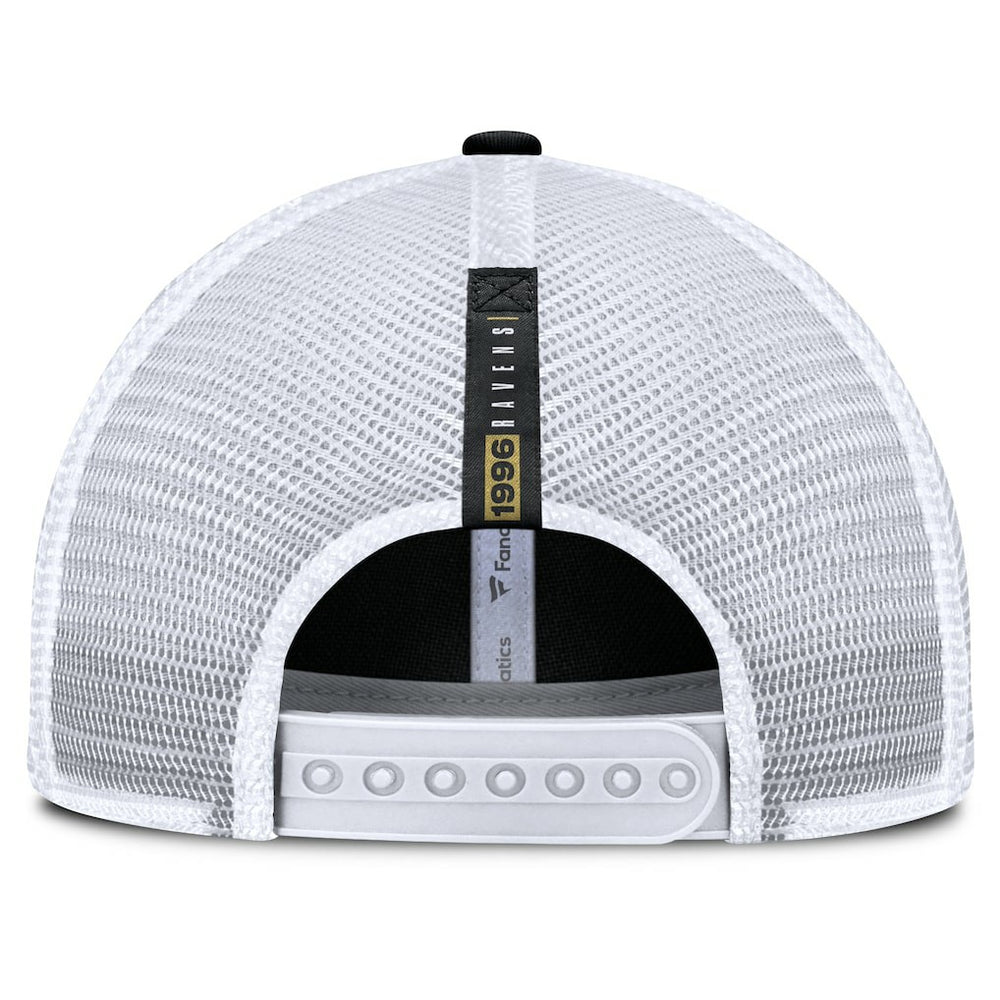 Baltimore Ravens Reverse Trucker Adjustable Hat Black/White - Fanatics
