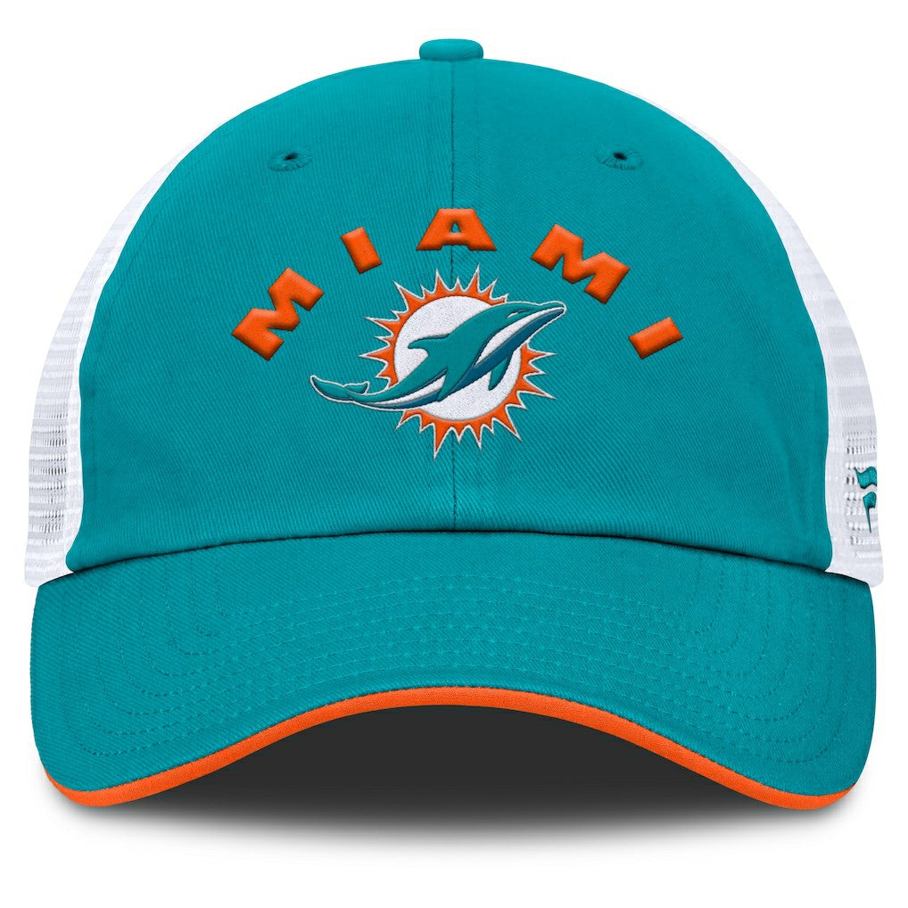 Miami Dolphins Reverse Trucker Adjustable Hat Aqua/White - Fanatics