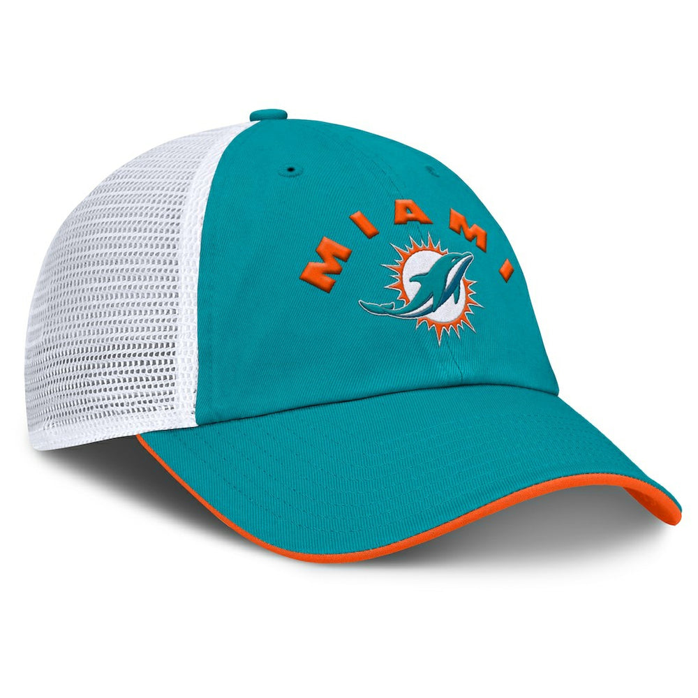 Miami Dolphins Reverse Trucker Adjustable Hat Aqua/White - Fanatics