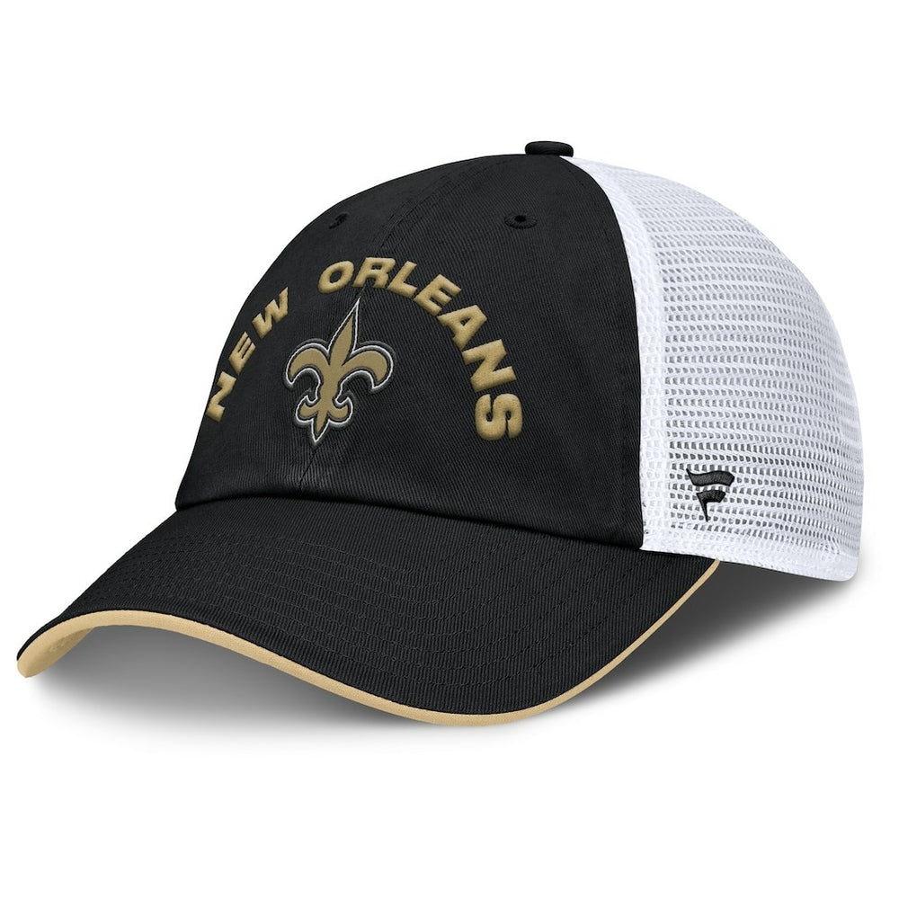 New Orleans Saints Reverse Trucker Adjustable Hat Black/White - Fanatics