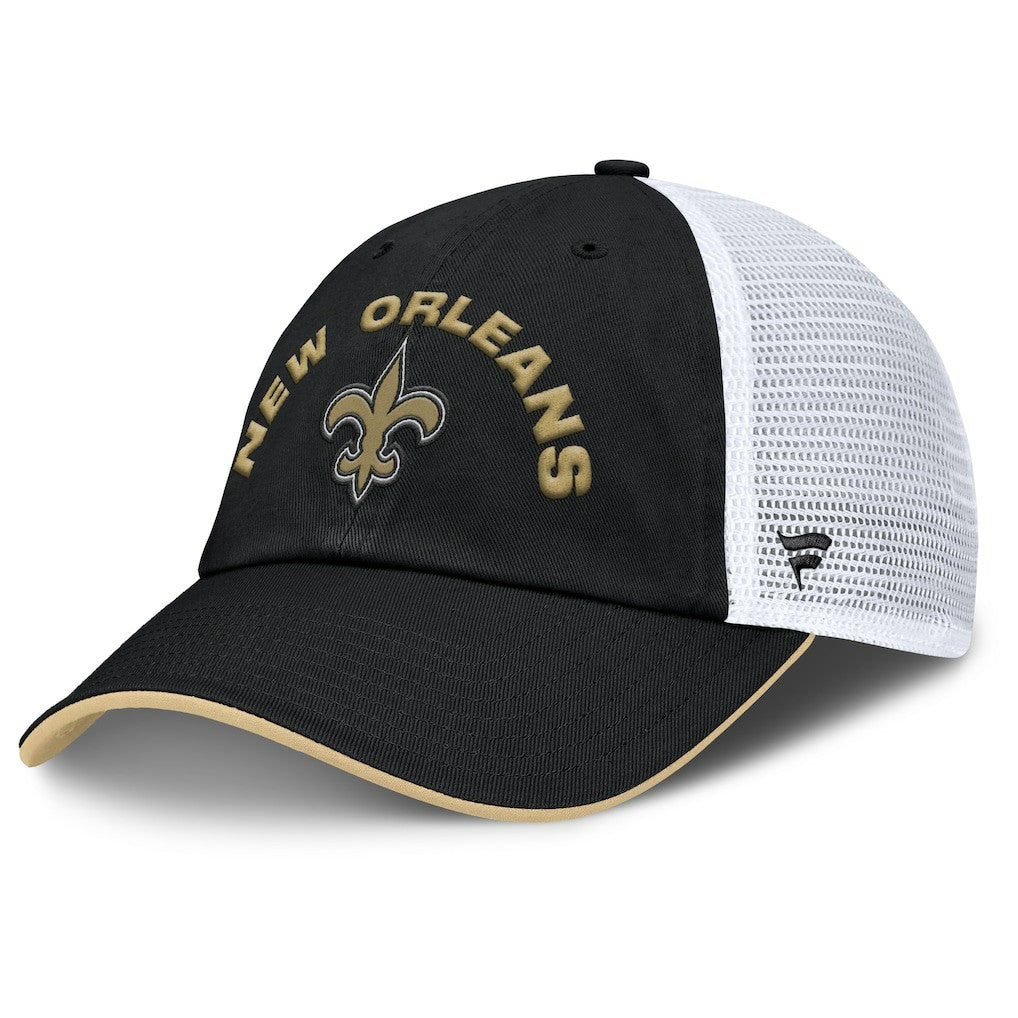 New Orleans Saints Reverse Trucker Adjustable Hat Black/White - Fanatics