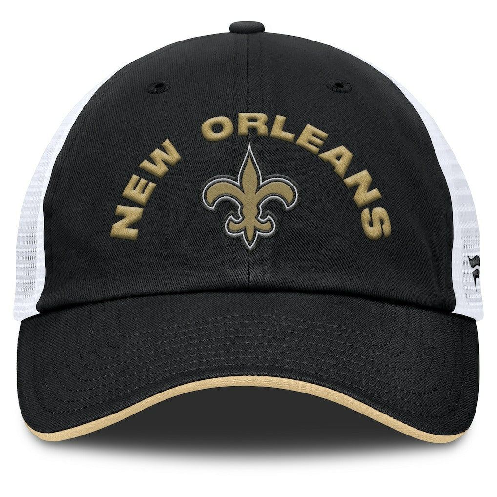 New Orleans Saints Reverse Trucker Adjustable Hat Black/White - Fanatics