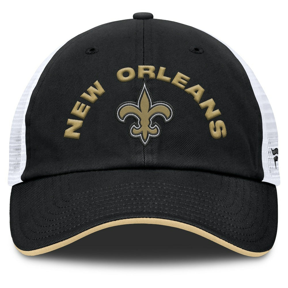 New Orleans Saints Reverse Trucker Adjustable Hat Black/White - Fanatics