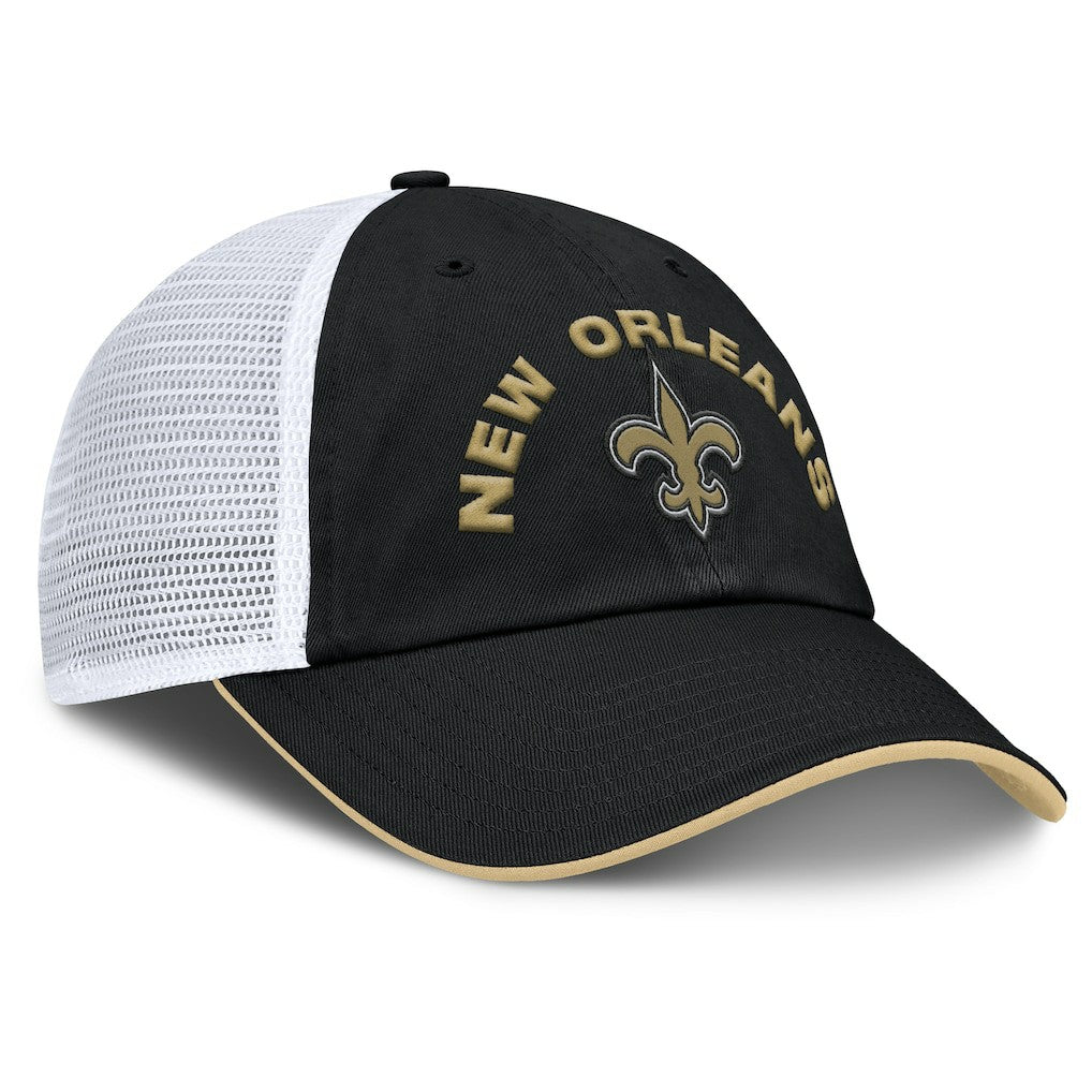 New Orleans Saints Reverse Trucker Adjustable Hat Black/White - Fanatics