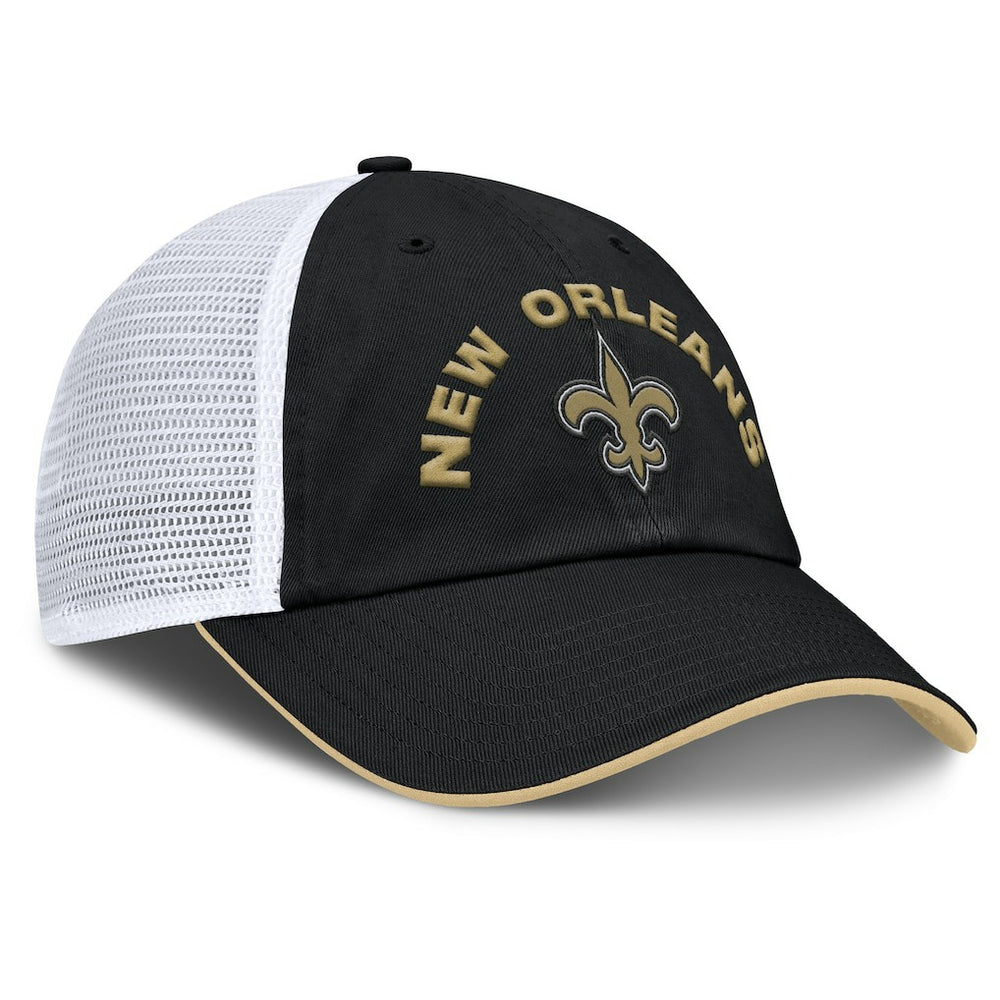 New Orleans Saints Reverse Trucker Adjustable Hat Black/White - Fanatics