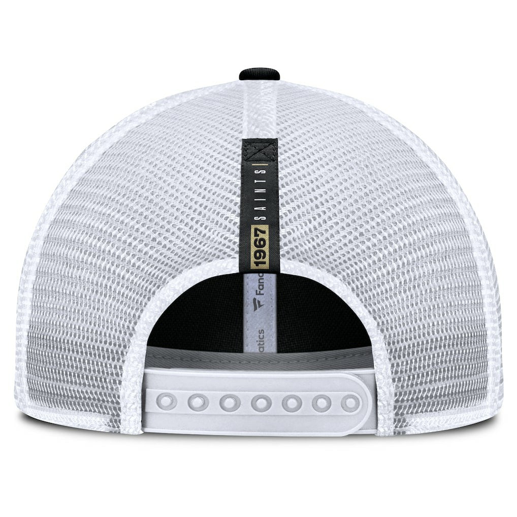 New Orleans Saints Reverse Trucker Adjustable Hat Black/White - Fanatics