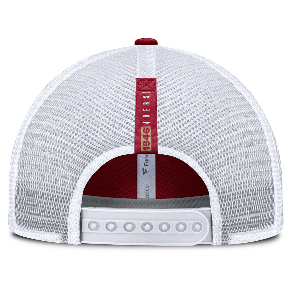 San Francisco 49ers Reverse Trucker Adjustable Hat Scarlet/White - Fanatics