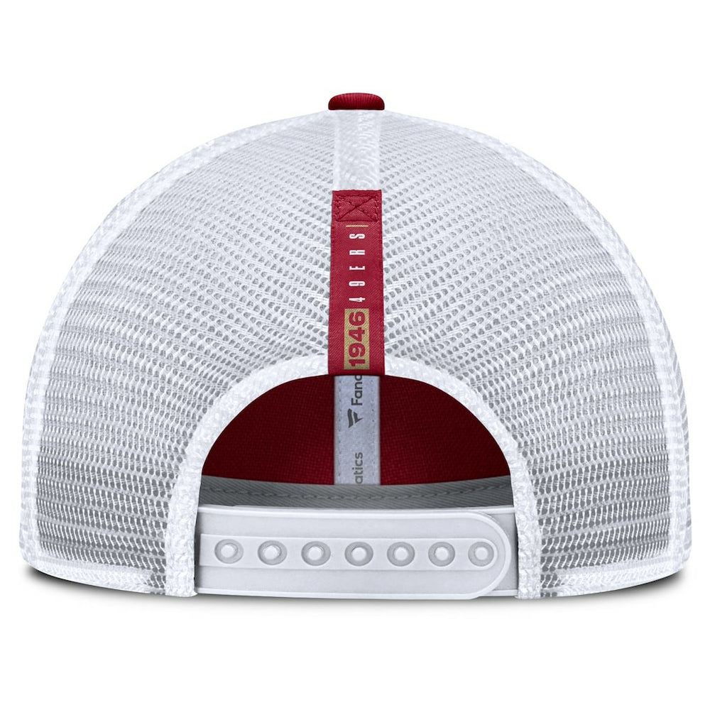 San Francisco 49ers Reverse Trucker Adjustable Hat Scarlet/White - Fanatics