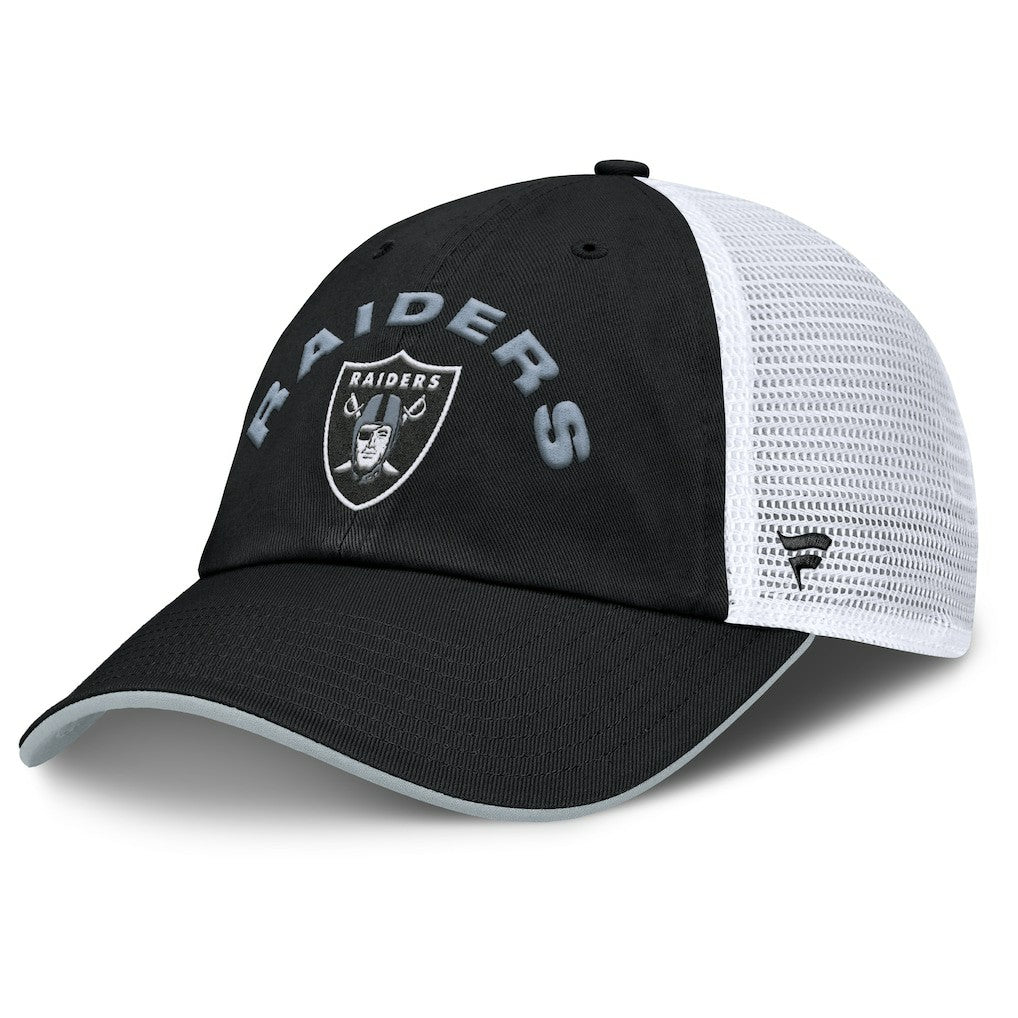 Las Vegas Raiders Reverse Trucker Adjustable Hat Black/White - Fanatics