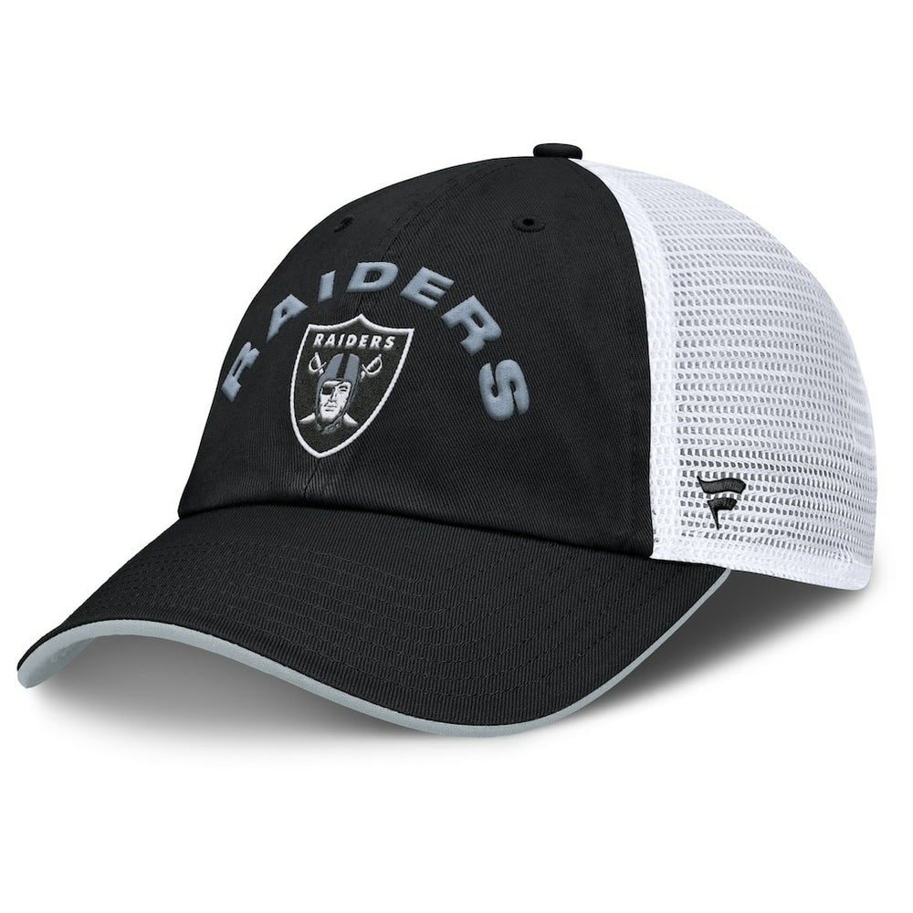 Las Vegas Raiders Reverse Trucker Adjustable Hat Black/White - Fanatics