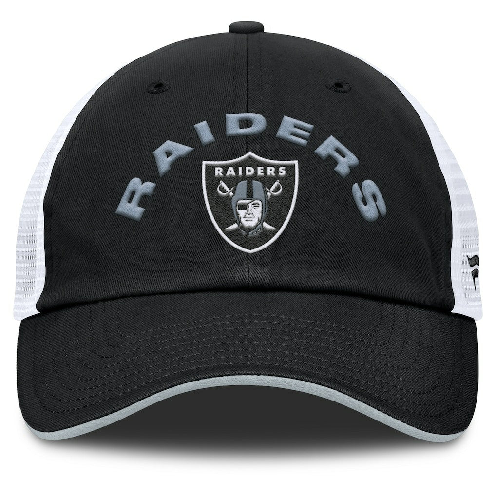 Las Vegas Raiders Reverse Trucker Adjustable Hat Black/White - Fanatics