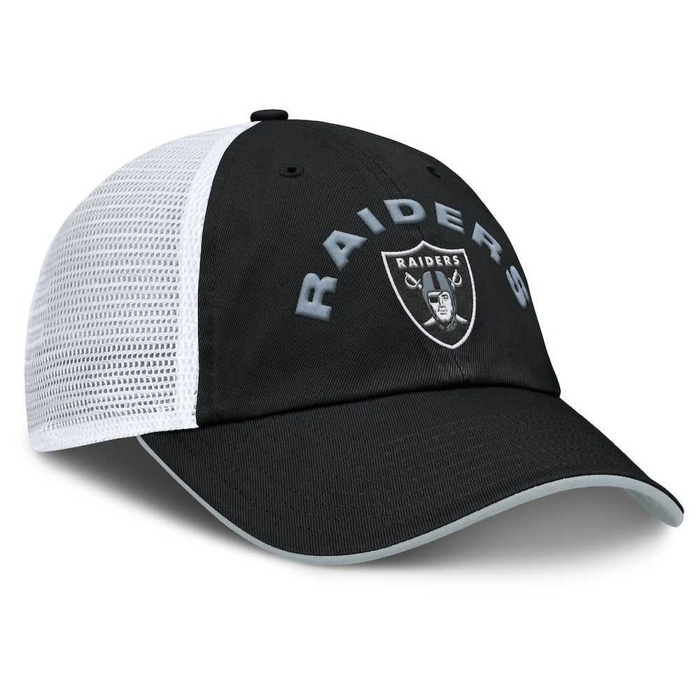 Las Vegas Raiders Reverse Trucker Adjustable Hat Black/White - Fanatics