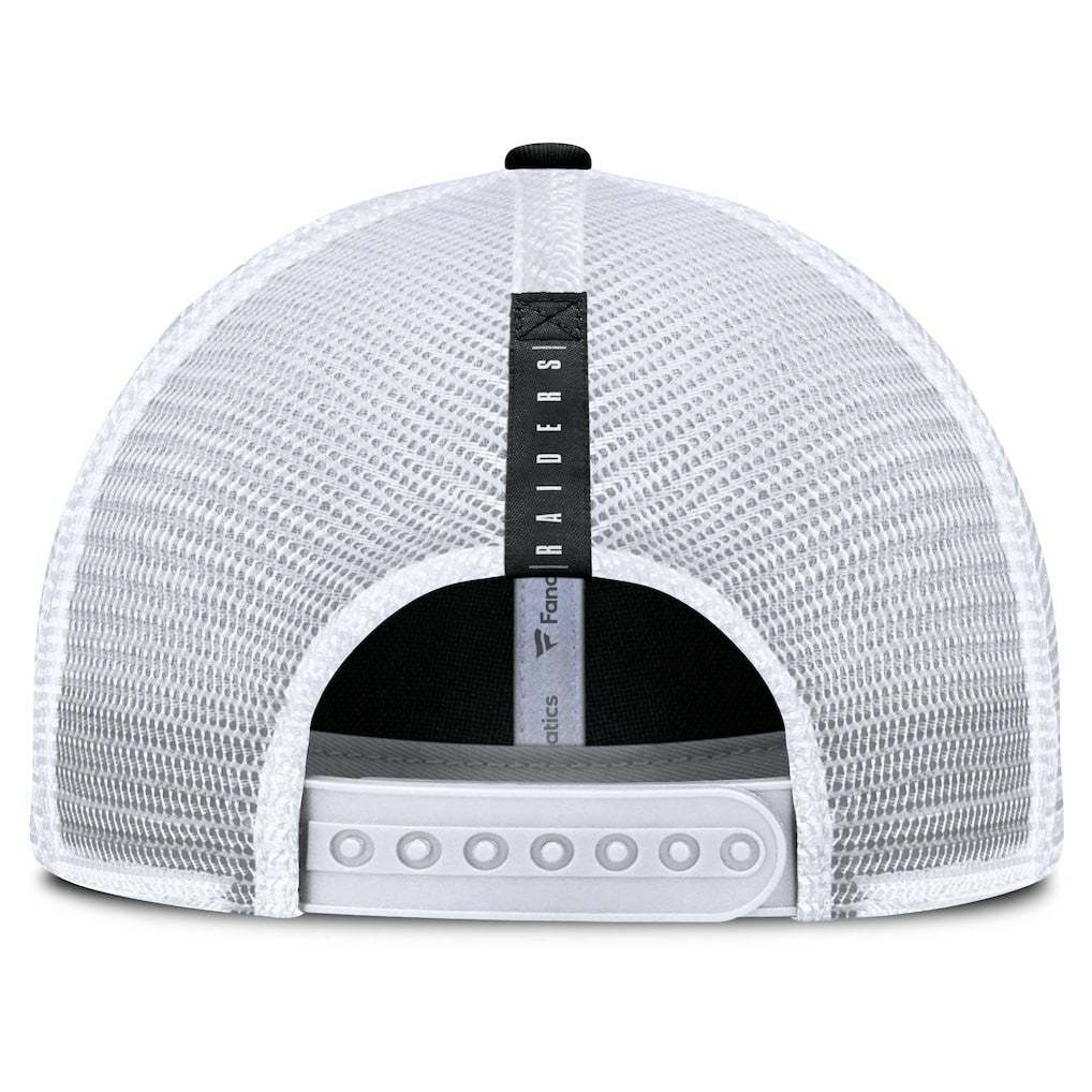 Las Vegas Raiders Reverse Trucker Adjustable Hat Black/White - Fanatics