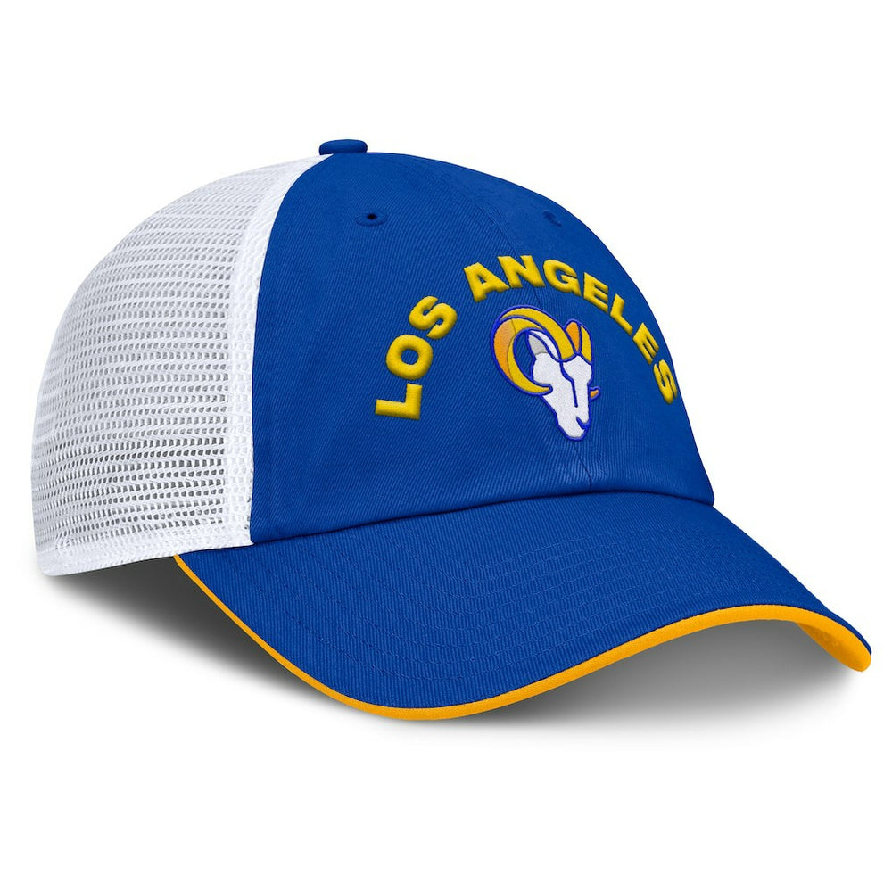 Los Angeles Rams Reverse Trucker Adjustable Hat Royal/White - Fanatics