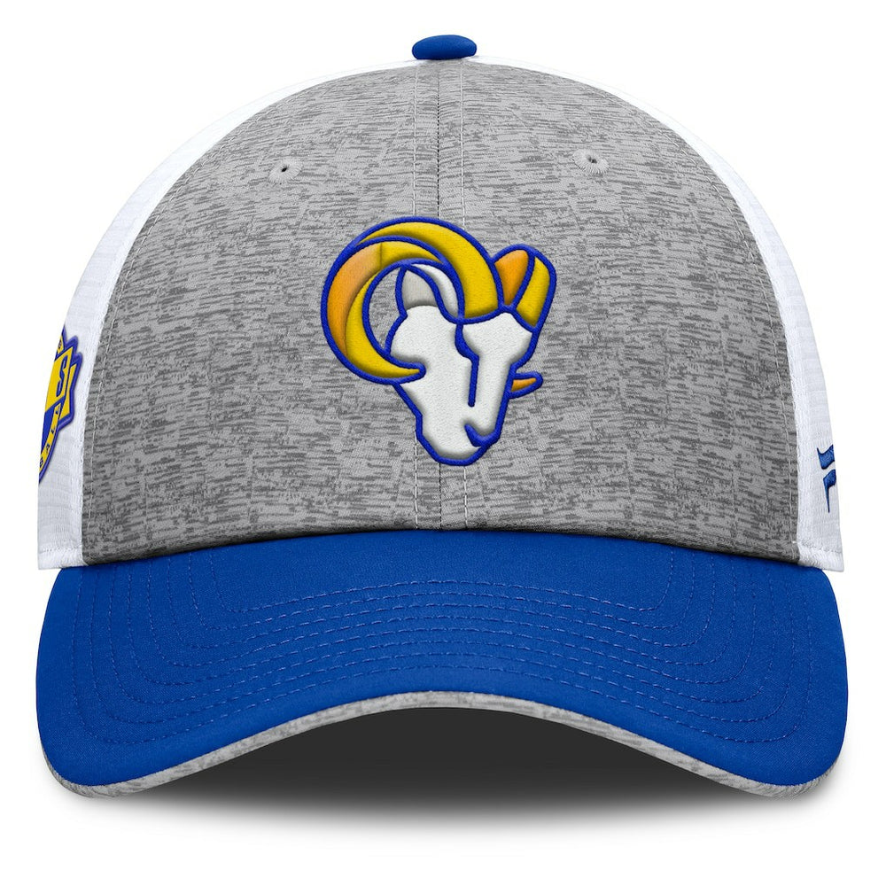 Los Angeles Rams Option Trucker Adjustable Hat Gray/Royal - Fanatics