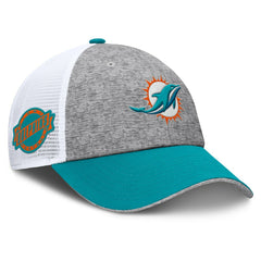 Miami Dolphins Option Trucker Adjustable Hat Gray/Aqua - Fanatics