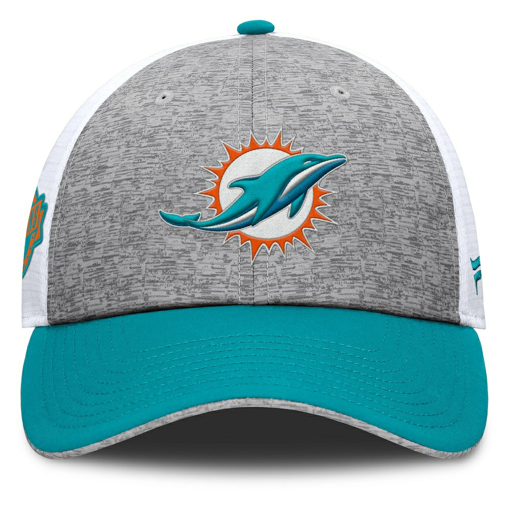 Miami Dolphins Option Trucker Adjustable Hat Gray/Aqua - Fanatics