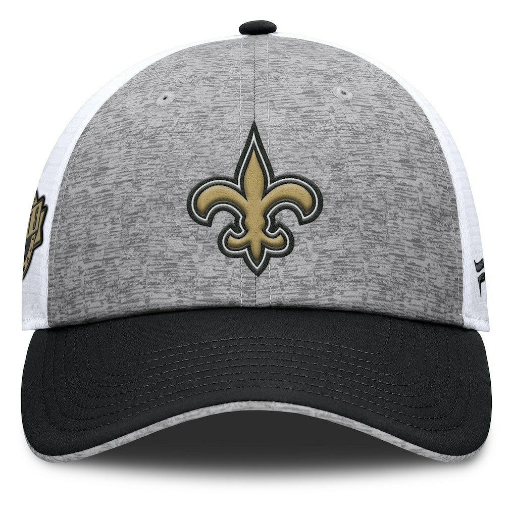 New Orleans Saints Option Trucker Adjustable Hat Gray/Black - Fanatics