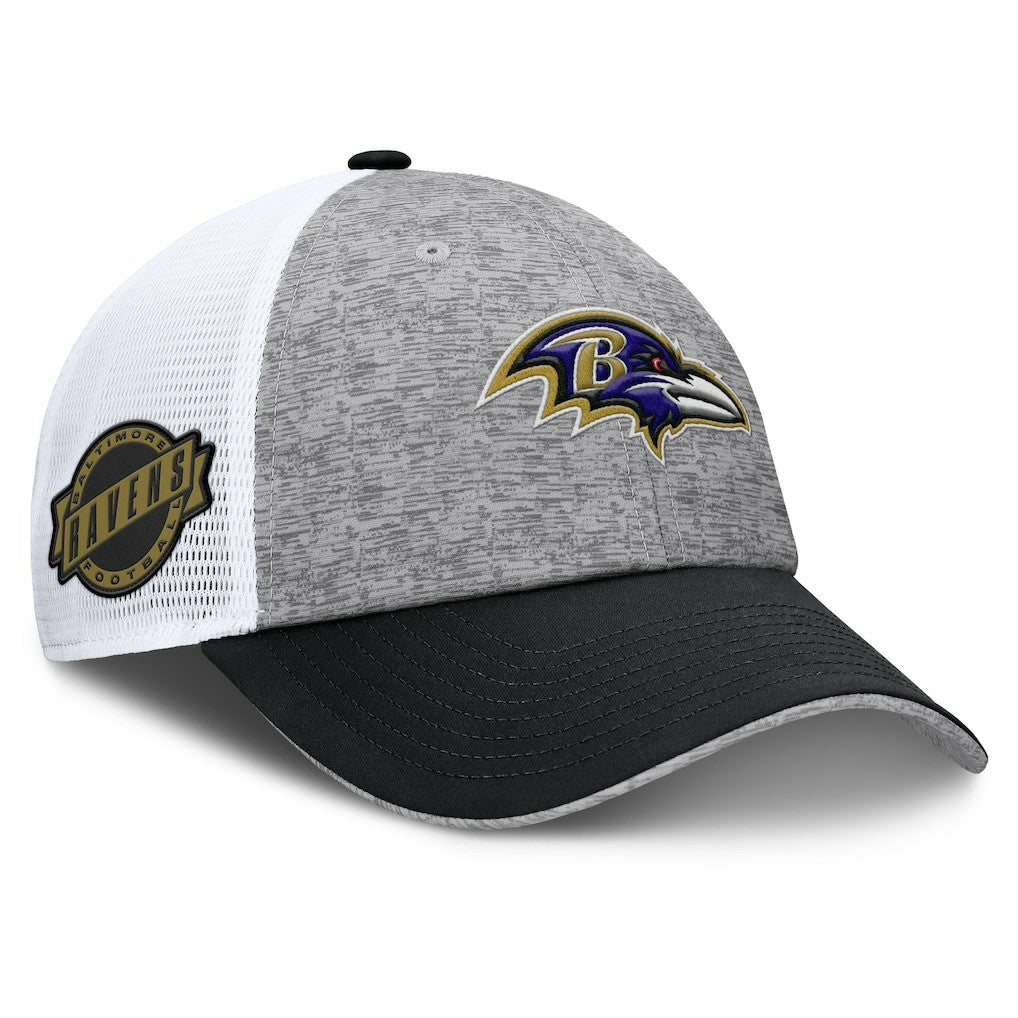Baltimore Ravens Option Trucker Adjustable Hat Gray/Black - Fanatics