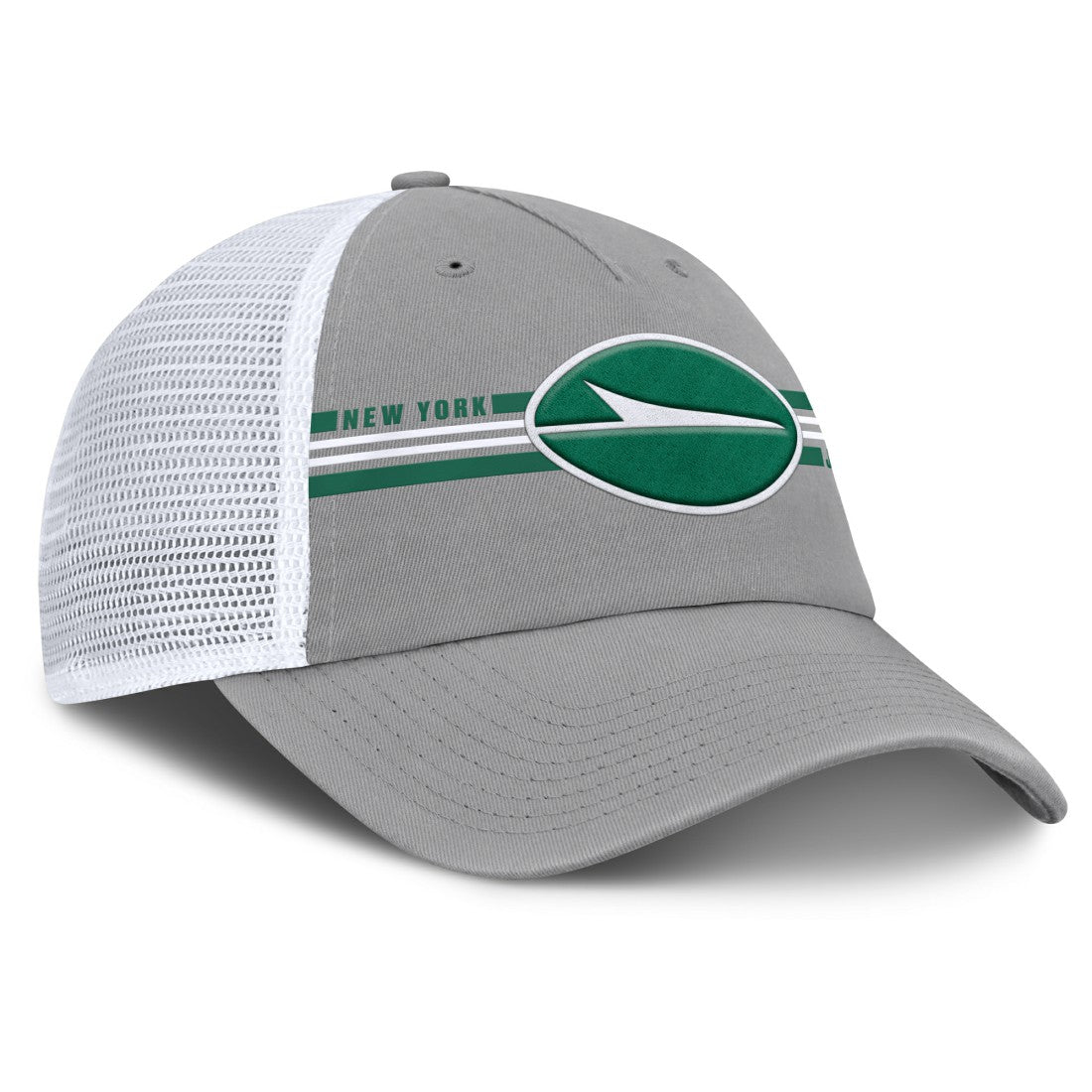 New York Jets Singleback Trucker Adjustable Hat Gray - Fanatics