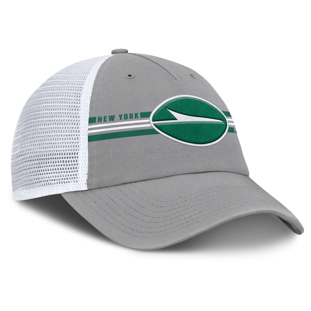New York Jets Singleback Trucker Adjustable Hat Gray - Fanatics