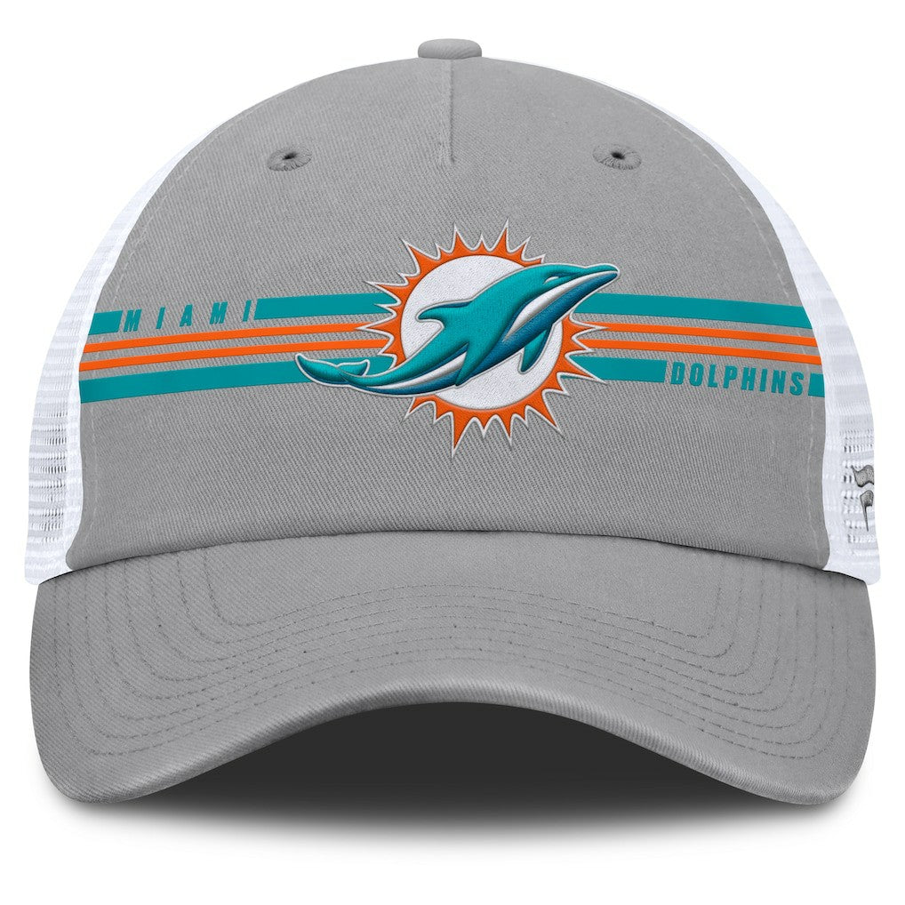 Miami Dolphins Singleback Trucker Adjustable Hat Gray - Fanatics