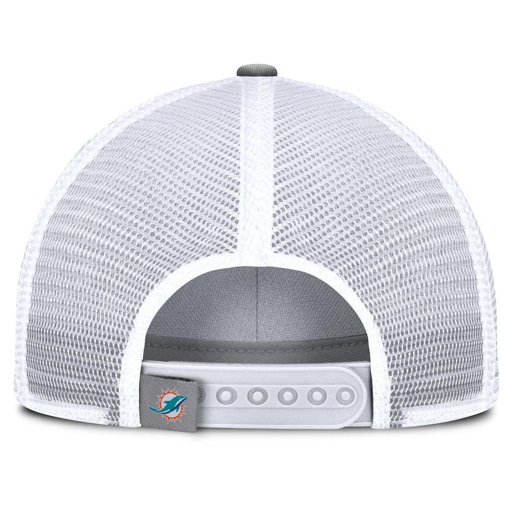 Miami Dolphins Singleback Trucker Adjustable Hat Gray - Fanatics
