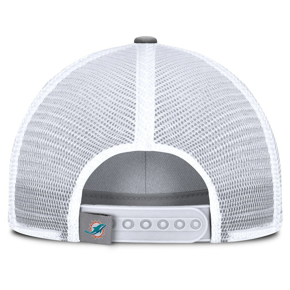 Miami Dolphins Singleback Trucker Adjustable Hat Gray - Fanatics