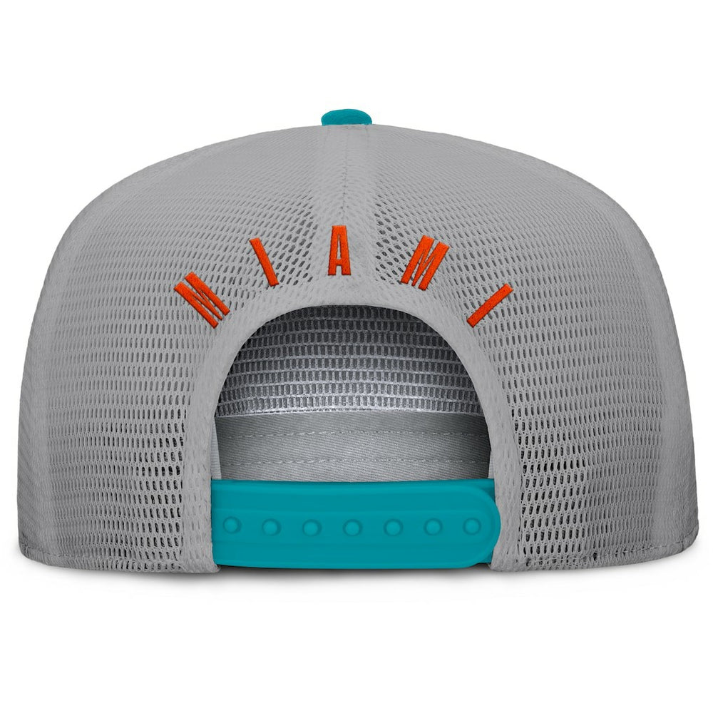 Miami Dolphins Edge Rush Trucker Adjustable Hat Aqua/Gray - Fanatics