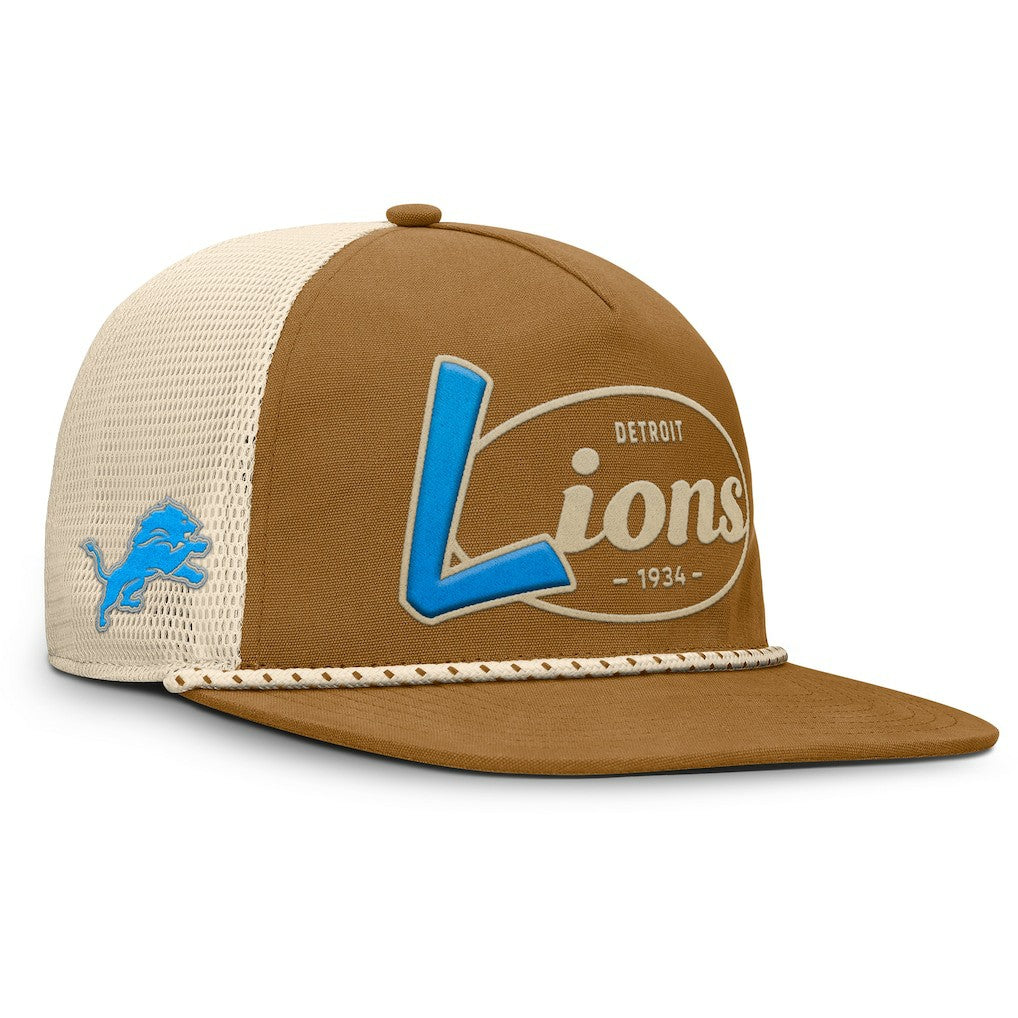 Detroit Lions Iso Rope Trucker Adjustable Hat Brown - Fanatics
