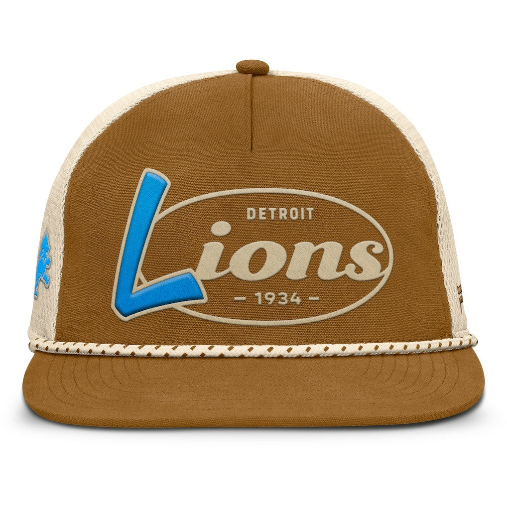 Detroit Lions Iso Rope Trucker Adjustable Hat Brown - Fanatics